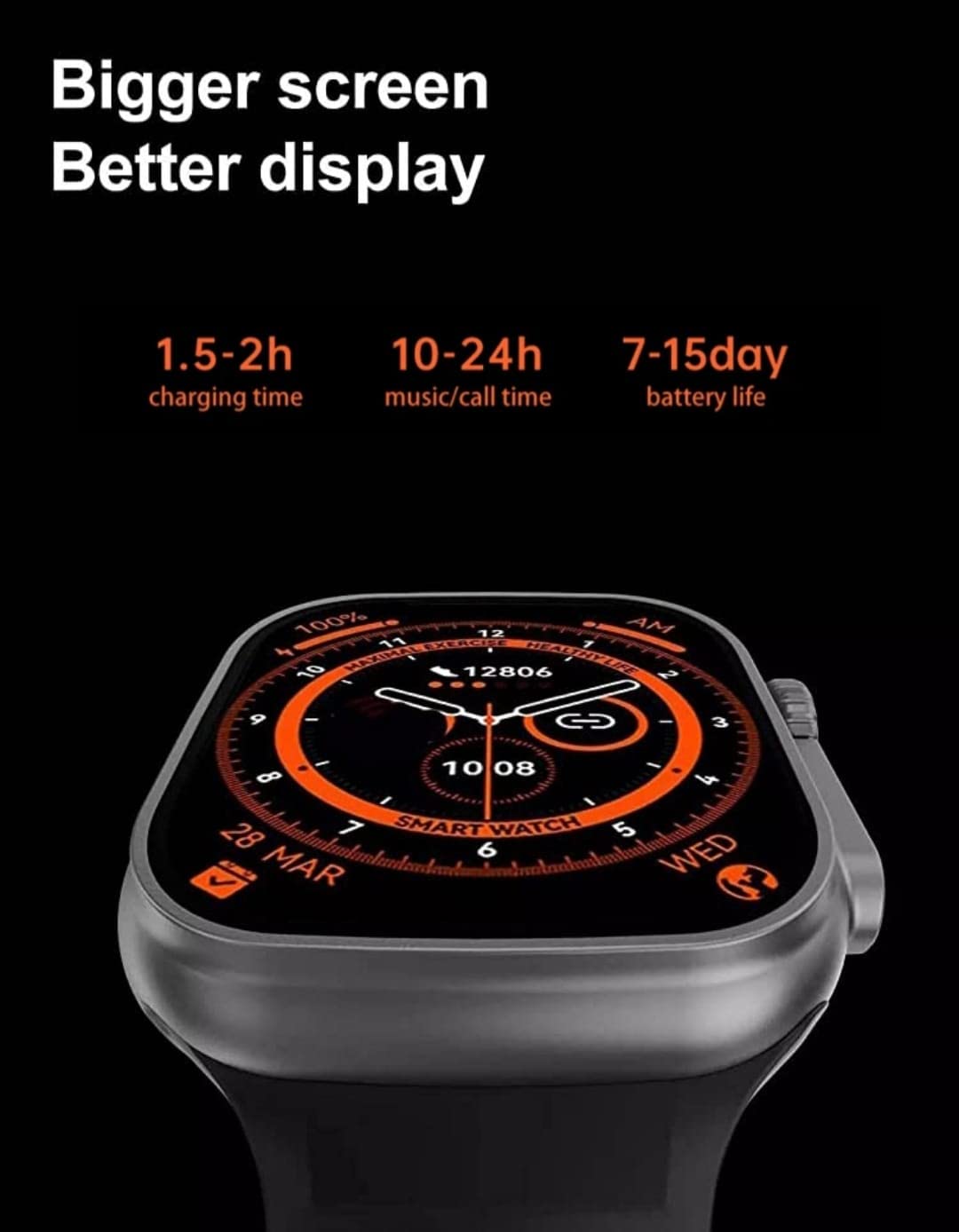 Orginal X8+ Ultra Smart Watch Upgraded NFC 2.08 inch Always-on Display & Wireless Charging 49MM