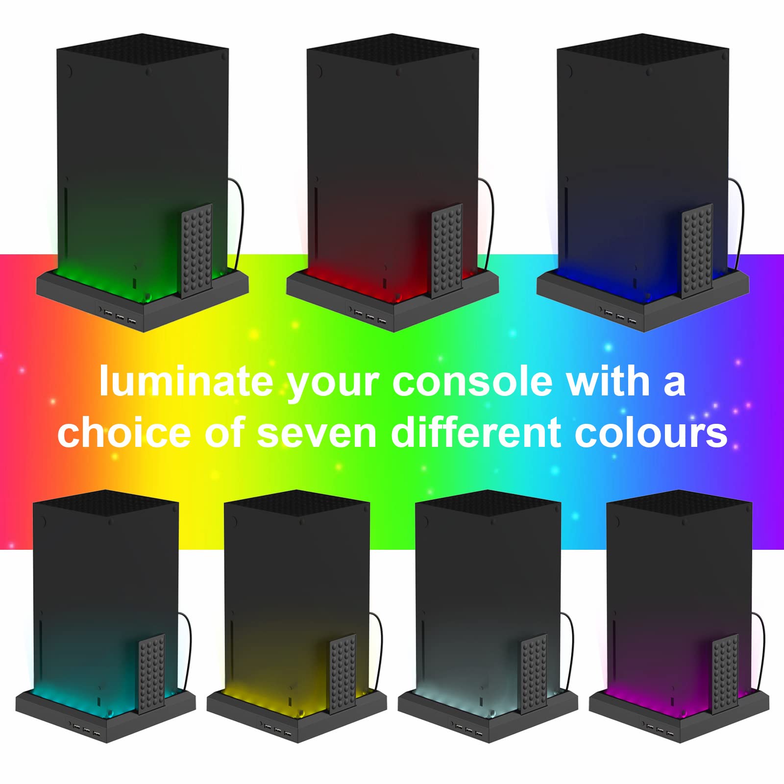 Multi-Colour LED Light-up Console Stand Compatible with Xbox Series X/S Console