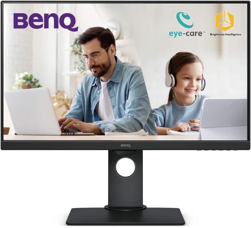 BenQ GW2780T 27 inch 1920 X 1080,IPS Full HD Ultra-Slim Bezel Monitor, Height Adjust, Eye Care, Anti-Glare, Brightness Intelligence, Speakers, Color Weakness Mode, HDMI, DP, VGA (Black)