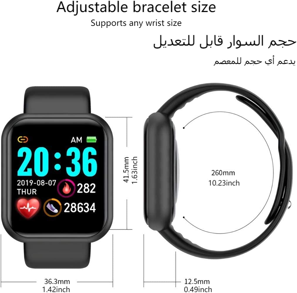 JIAOZHAZHA Smart Watch for Women Men, 6 Sports Modes Smartwatch Customizable Watch Faces for iPhone Android Phone, 1.44 In Touch Screen Waterproof Fitness Tracker Heart Rate Sleep Monitor-Silver Black