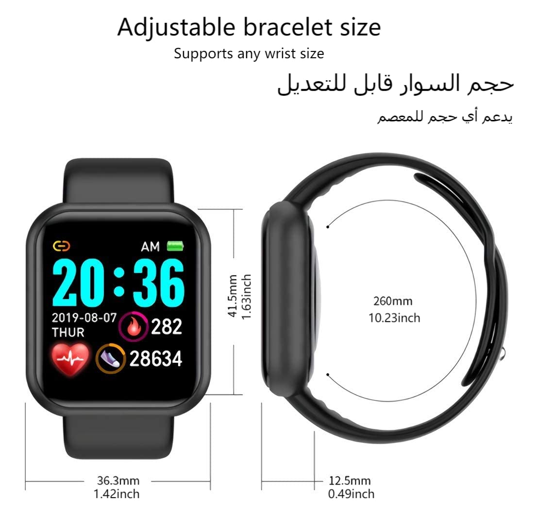 JIAOZHAZHA Smart Watch for Women Men, 6 Sports Modes Smartwatch Customizable Watch Faces for iPhone Android Phone, 1.44 In Touch Screen Waterproof Fitness Tracker Heart Rate Sleep Monitor-Silver Black