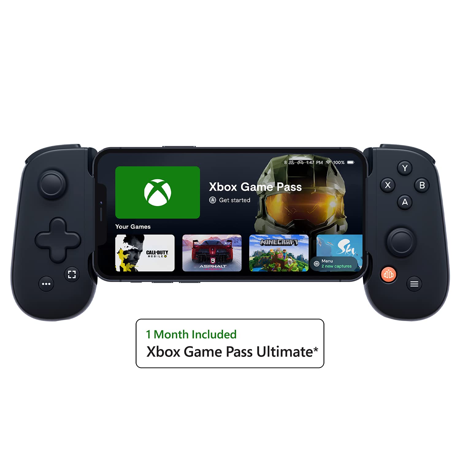 Backbone One Mobile Gaming Controller for iPhone - Turn Your iPhone into a Gaming Console - Play Xbox, PlayStation, Steam, Fortnite, & More [FREE 1 Month Xbox Game Pass Ultimate Included]