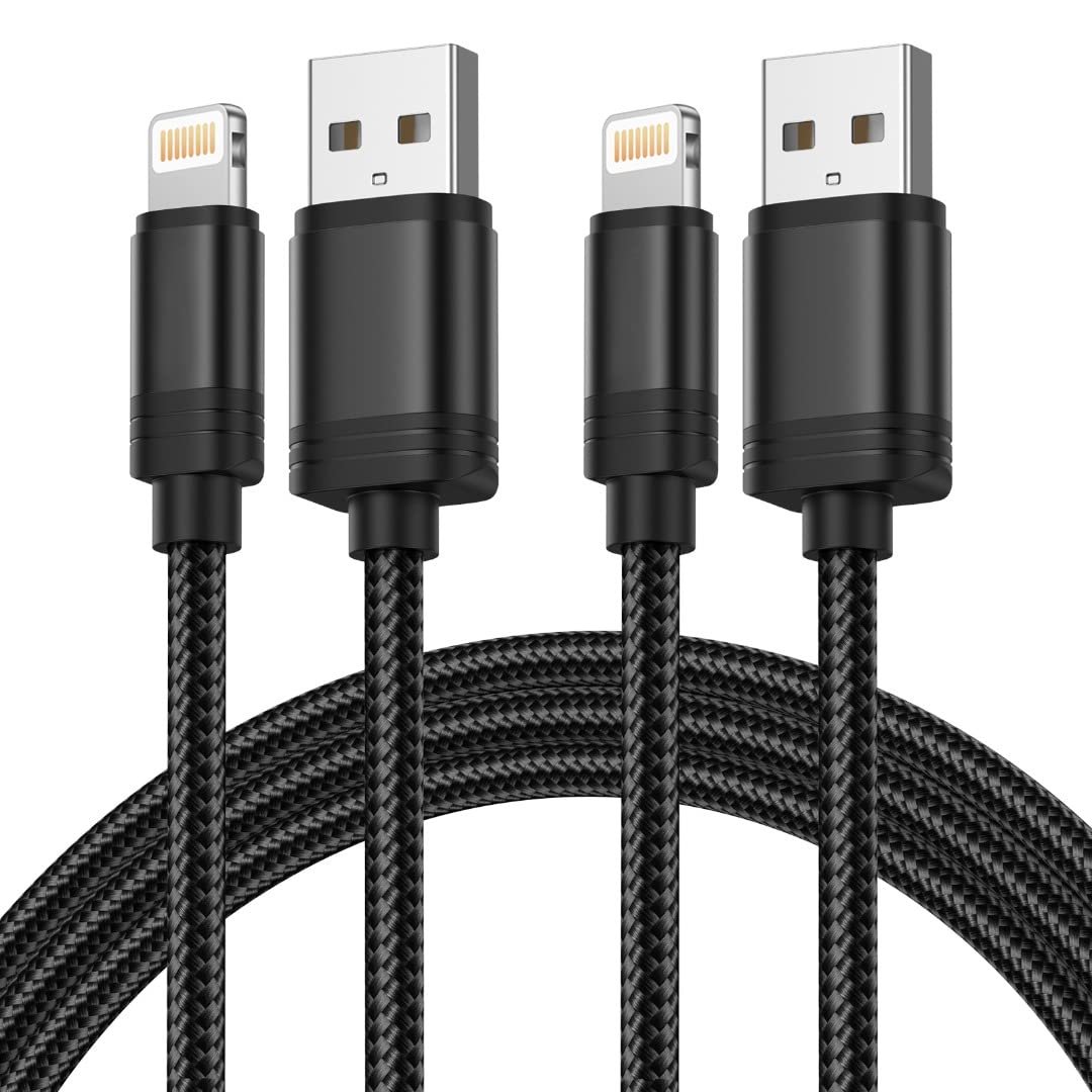 iPhone Usb Fast Charger Cable – Charging cables for iPod Airpods iPhone 6/7/ 7 Plus/ 8/8 plus/x/xr/xs/xs max/ 11/12/ 13 Powerline Black 1 Meter