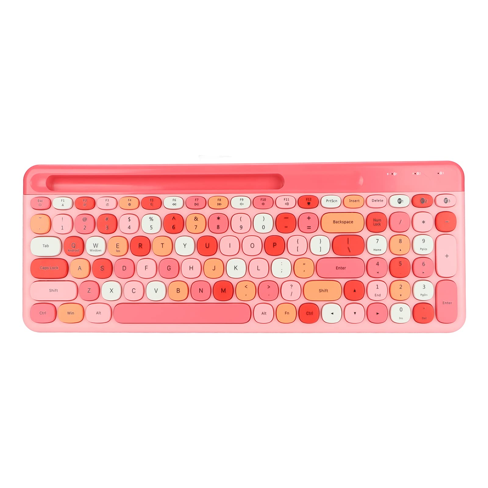 100 Keys Cute Wireless Mechanical Keyboard for Girls, Colorful Candy Color Contrast Mini Gaming Keyboards Compatible with Win/OS X/, Keyboard for Tablet Smartphone (#1)