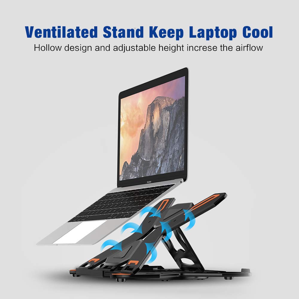 Goodstuffshop Adjustable Laptop Stand, Ergonomic Riser Notebook Computer Holder Stand Compatible with MacBook Air Pro, Dell XPS, HP, Lenovo More 10-17" Laptops