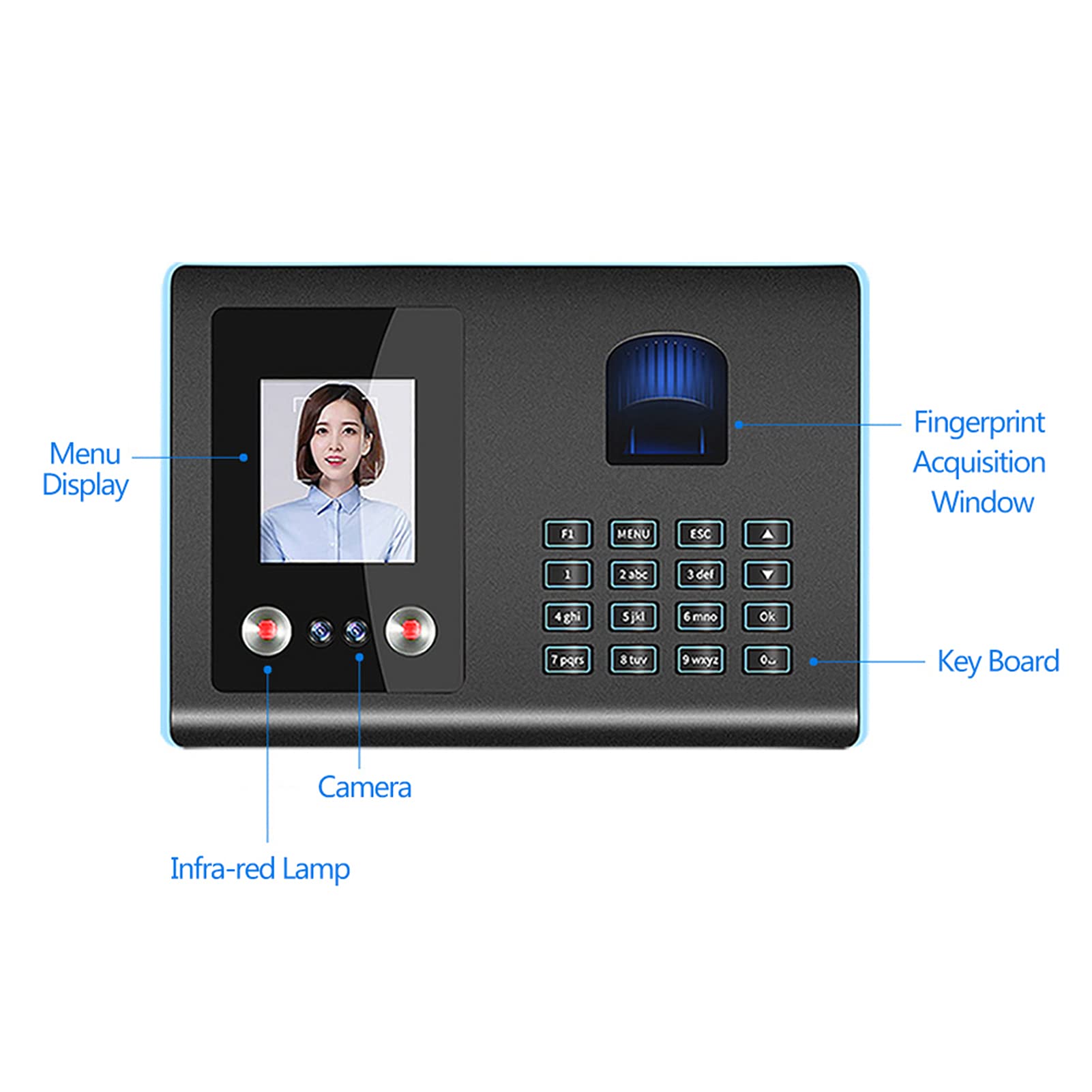 Tidrop Intelligent Attendance Machine Face Fingerprint Password Recognition Mix Biometric Time Clock