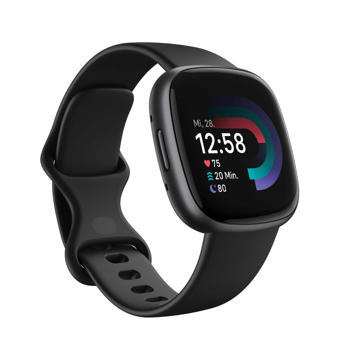 Fitbit Versa 4 Fitness Smartwatch with built-in GPS and up to 6 days battery life - compatible with Android and iOS. - Black/Graphite