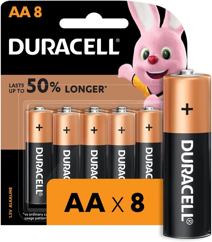 Duracell, Type AA Alkaline Batteries, Pack Of 8