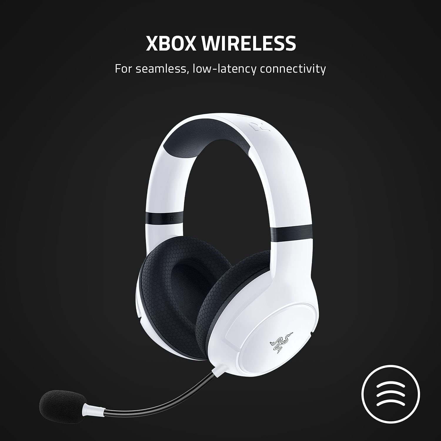 Razer Kaira for Xbox - Wireless Gaming Headset for Xbox Series X|S, Razer TriForce Titanium 50mm Drivers, Razer HyperClear Cardioid Mic, Breathable memory foam ear cushions - White