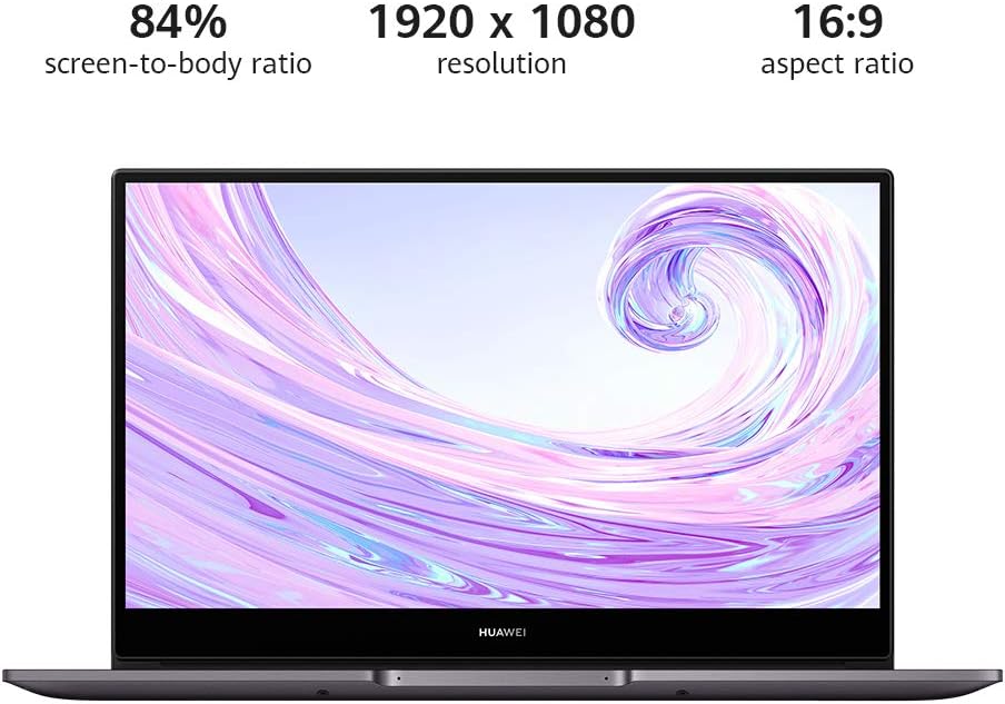 HUAWEI MateBook D14 Laptop, 14 inch Fullview Ultrabook, Intel Core i5 processor, 8GB RAM 512GB SSD, Win 10, Multi-screen Collaboration, Fingerprint Reader, Space Gray