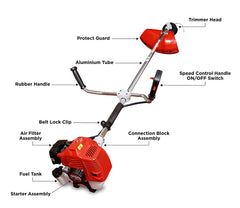 WINTECH PRO Gasoline Brush cutter, 2-Stroke Air Cooled Petrol Engine 42.7CC