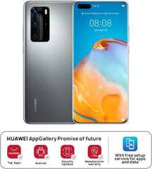 Huawei P40 Pro Smartphone 5G,Dual SIM,256 GB ROM,8GB RAM,50MP,4200 mAh,6.58" Display -Silver Frost