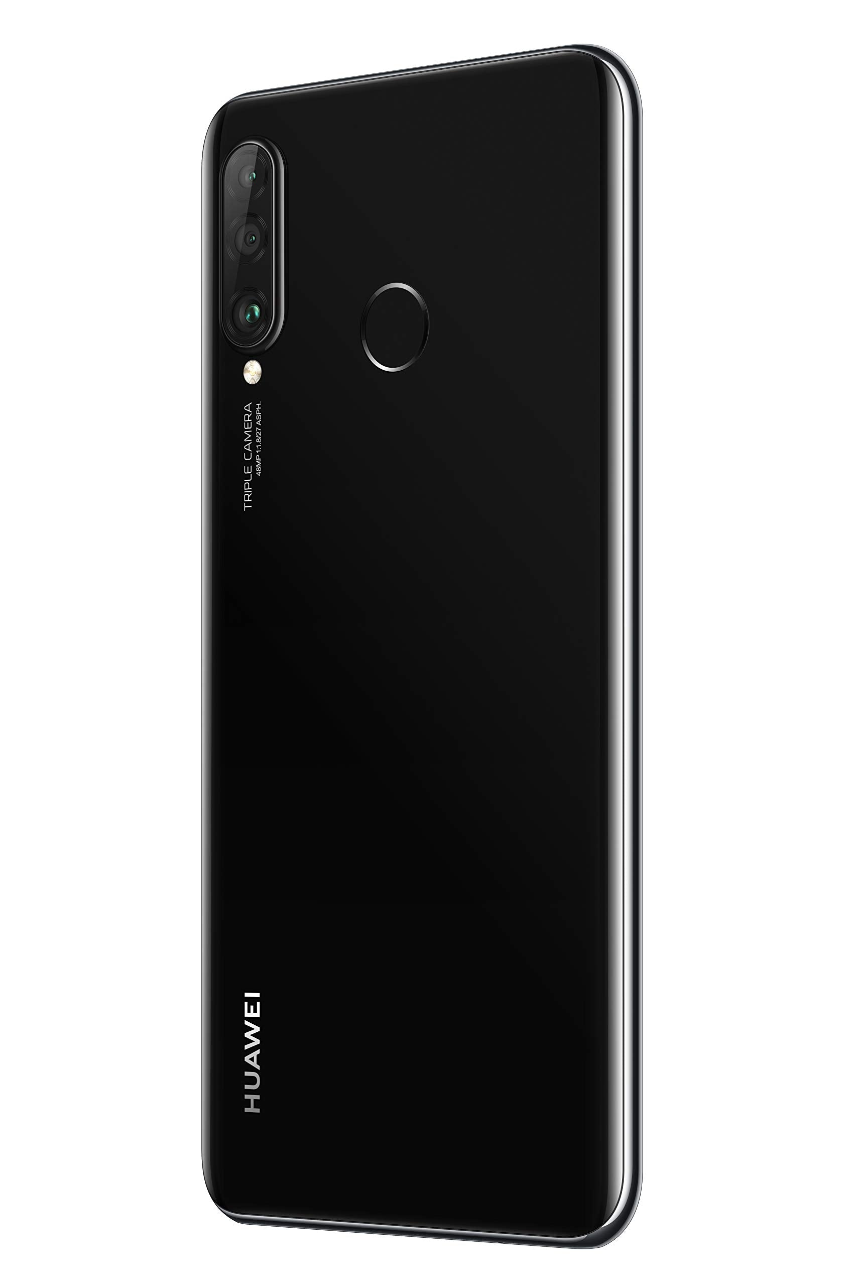 Huawei P30 Lite 128 GB 6.15 inch FHD Dewdrop Display Smartphone with 48MP AI Ultra-wide Triple Camera, 4GB RAM, Android 9.0 Sim-Free Mobile Phone, Single Sim, UK Version, Midnight Black