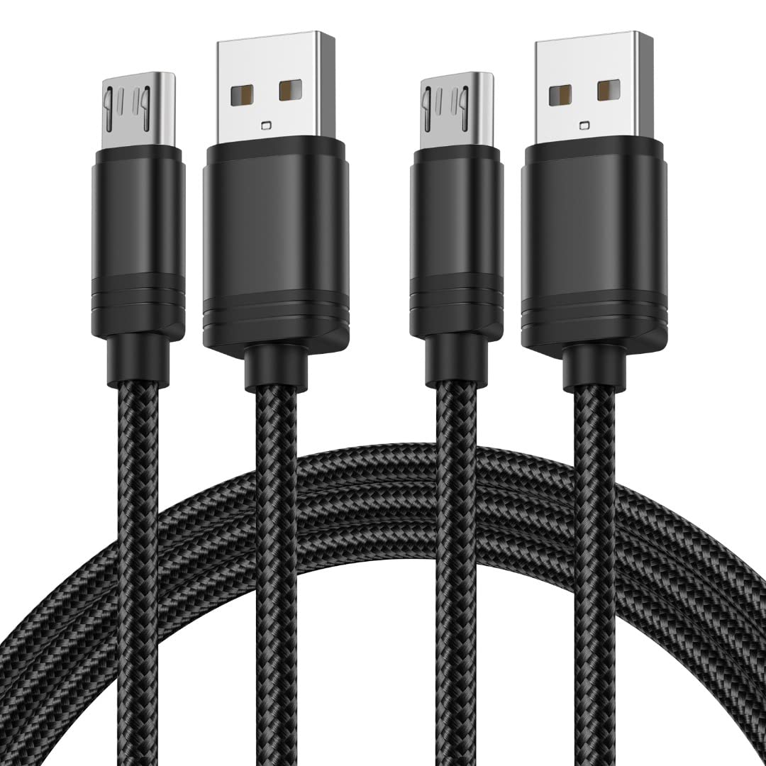 Micro Fast Charger Charging Cable – Braided Android Usb A To Micro B Sync 3.0 Cables Mobile Phone Powerline Datacable Black 1 Meter