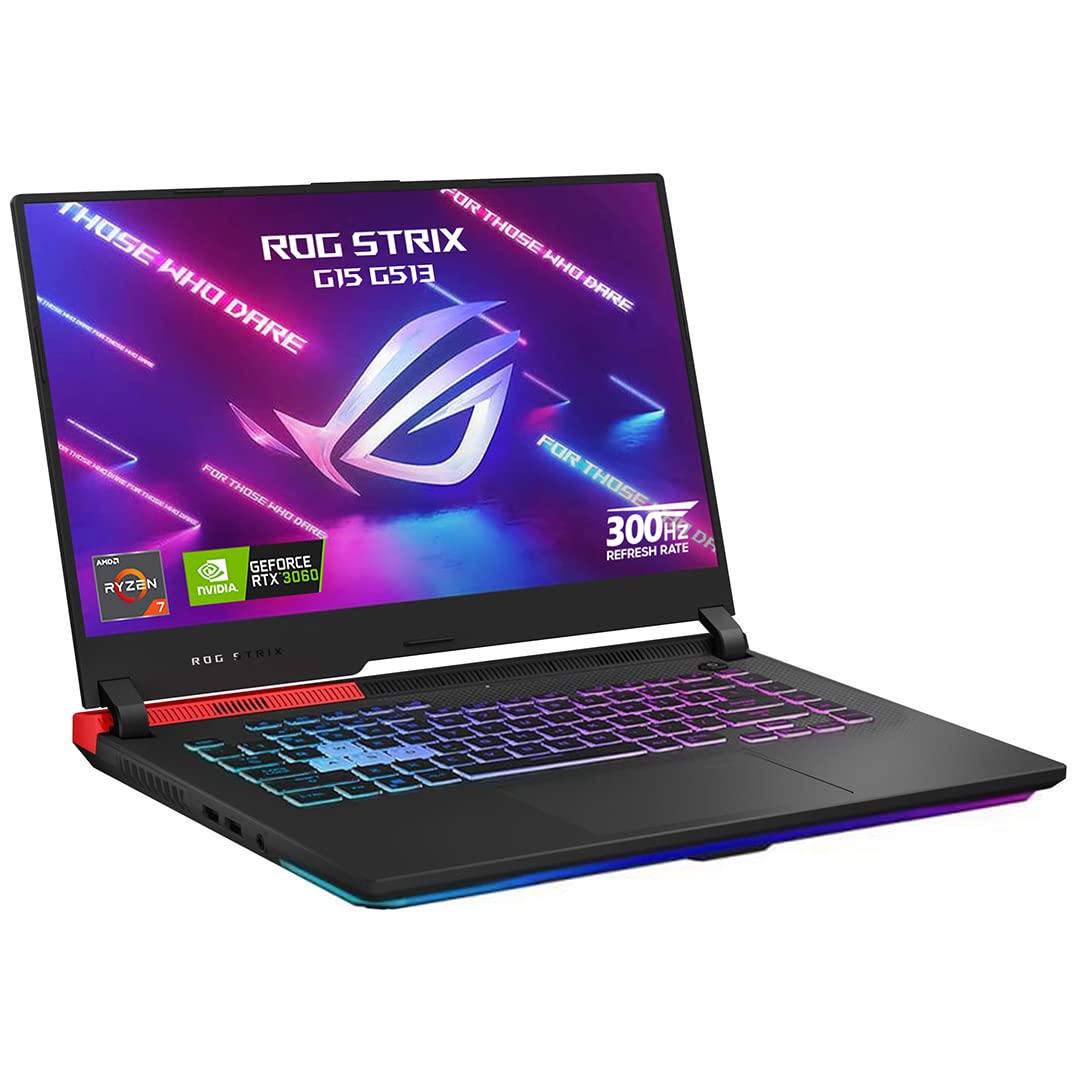 ASUS ROG Strix G15 (2021) Gaming Laptop, 15.6” FHD 300Hz 3ms Display, AMD Ryzen 7 4800H, NVIDIA GeForce RTX 3060 6GB, 8GB DDR4,1TB NVMe SSD, RGB Keyboard, Windows 10, G513IM-HF114