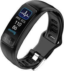 ECG+PPG Dual Monitoring, Blood Oxygen Blood Pressure Sleep Monitoring Smart Watch with Waterproof Sports USB Direct Charge Watch - Android And IOS,Black