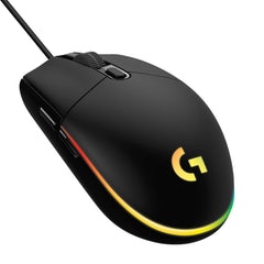 Logitech G203 Lightsync Gaming Mouse, 8000 Dpi, Customizable Buttons & Color Waves - Black