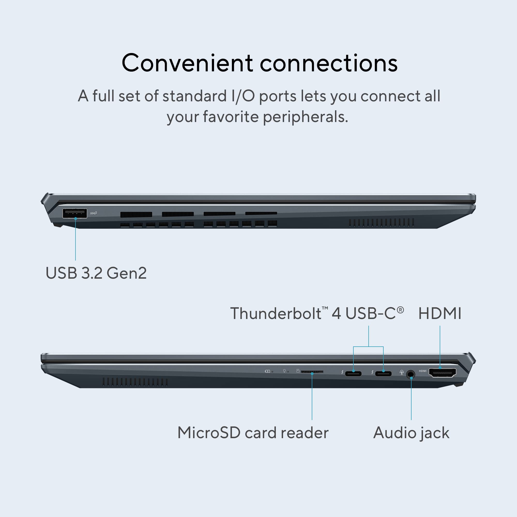 ASUS Zenbook 14X OLED UX5400ZB-KN096W (Pine Grey) 12th Gen Intel Core i7 16GB 512GB SSD, NV MX550 2GB VRAM, WIN11 HOME, 14" 2.8K OLED Touch display, Fingerprint, Backlit-Eng-Arb-KB