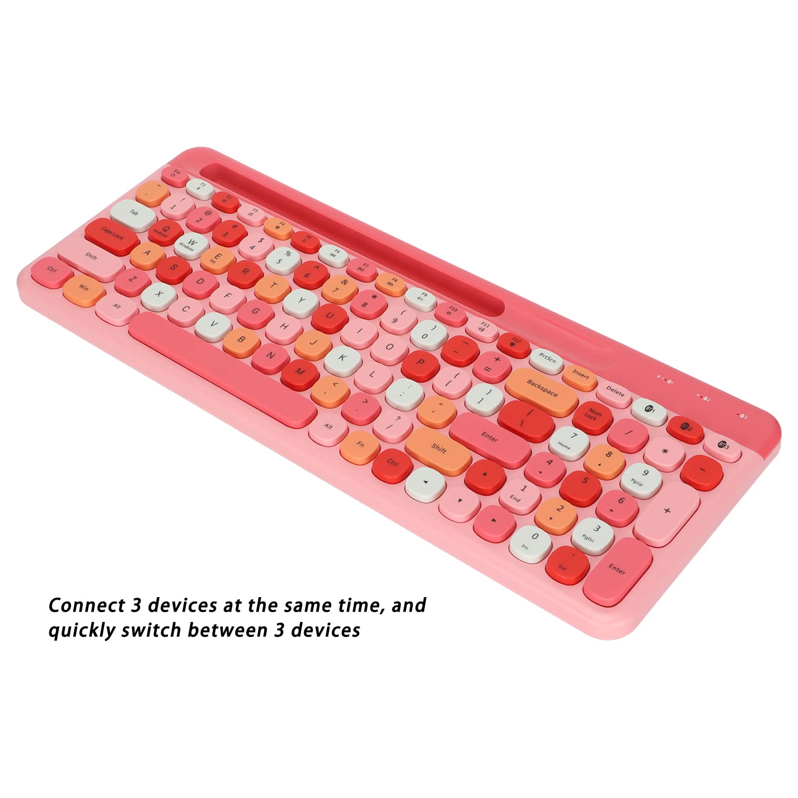 100 Keys Cute Wireless Mechanical Keyboard for Girls, Colorful Candy Color Contrast Mini Gaming Keyboards Compatible with Win/OS X/, Keyboard for Tablet Smartphone (#1)