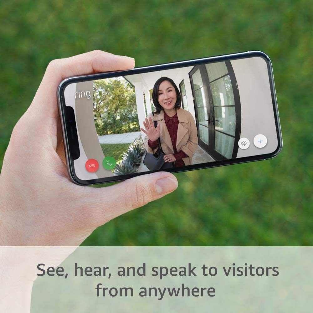 Ring Video Doorbell (2nd Gen) by Amazon - rechargeable battery powered, Wi-Fi doorbell security camera with Two-Way talk, full HD video, motion detection, night vision