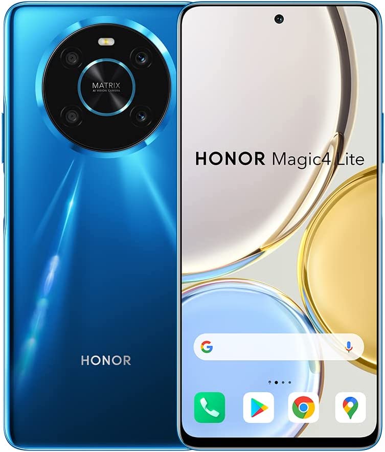 HONOR Magic4 Lite 4G Smartphone 6 + 128 GB Android 11 Mobile Phone with 64 MP Camera, 6,81” 90Hz LCD, Snapdragon 680, 66W Fast Charging with 4800mAh Battery, 2-Year Warranty, Ocean Blue