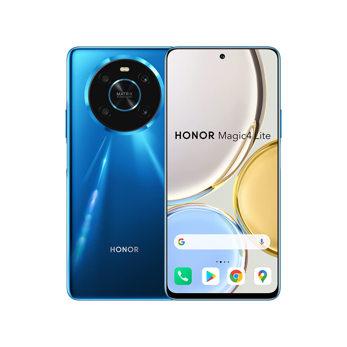 HONOR Magic4 Lite 4G Smartphone 6 + 128 GB Android 11 Mobile Phone with 64 MP Camera, 6,81” 90Hz LCD, Snapdragon 680, 66W Fast Charging with 4800mAh Battery, 2-Year Warranty, Ocean Blue