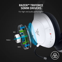 Razer Kaira for Xbox - Wireless Gaming Headset for Xbox Series X|S, Razer TriForce Titanium 50mm Drivers, Razer HyperClear Cardioid Mic, Breathable memory foam ear cushions - White