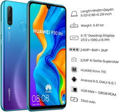 Huawei P30 Lite Smartphone 128GB 4GB RAM - Peacock Blue