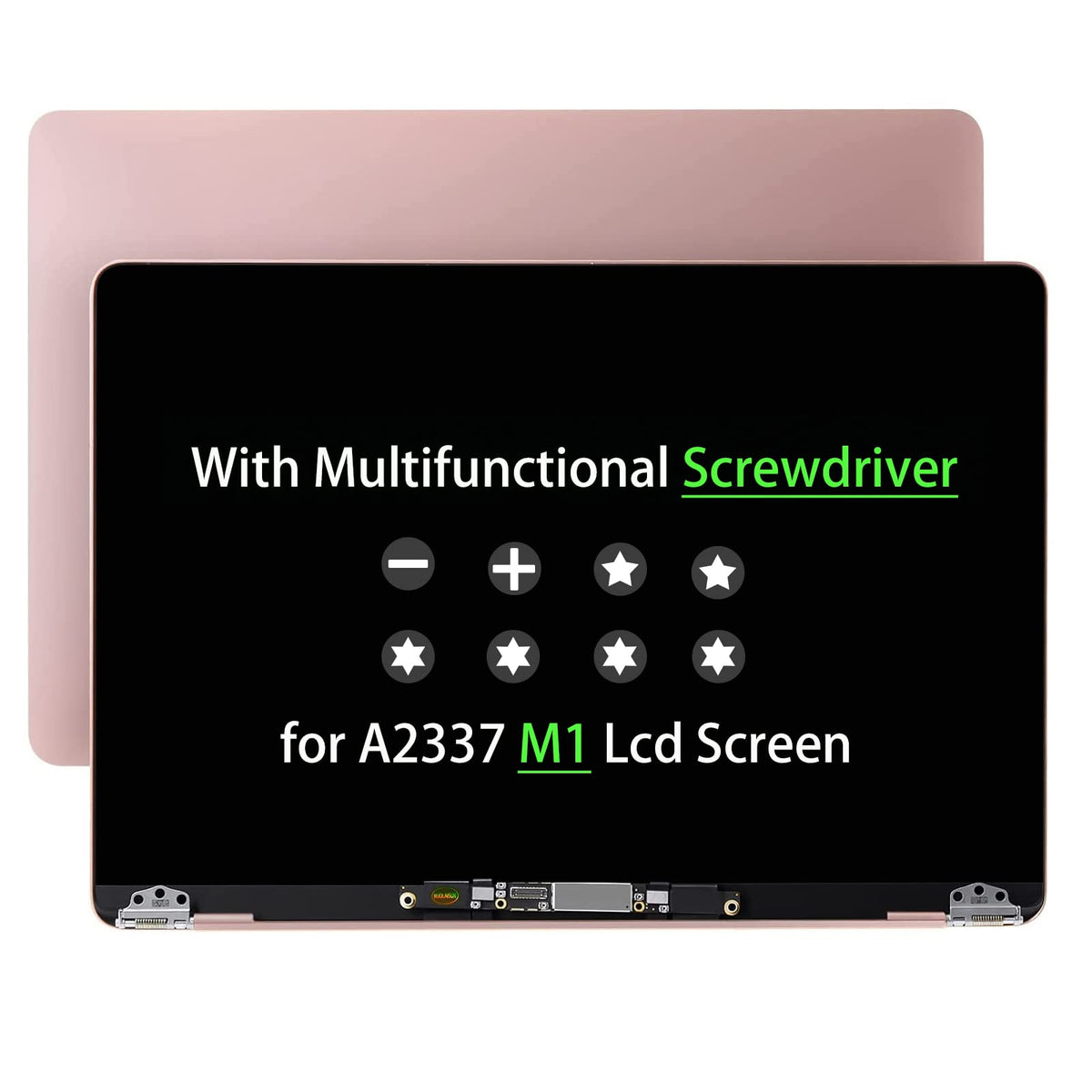 NUOLAISUN LCD Screen Replacement for MacBook Air 13" A2337 M1 2020 EMC 3598 Retina LCD Screen Display Full Assembly (Rose Gold)