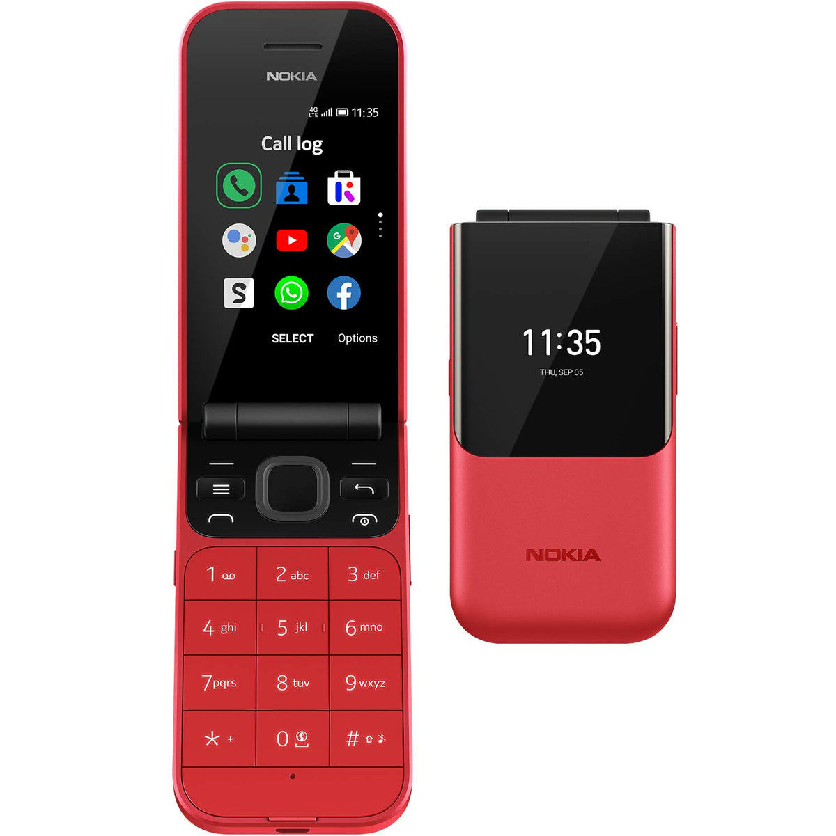 NOKIA 2720 (Flip) Feature Phone, Dual SIM, 2MP Camera with LED flash, 4G LTE - Red