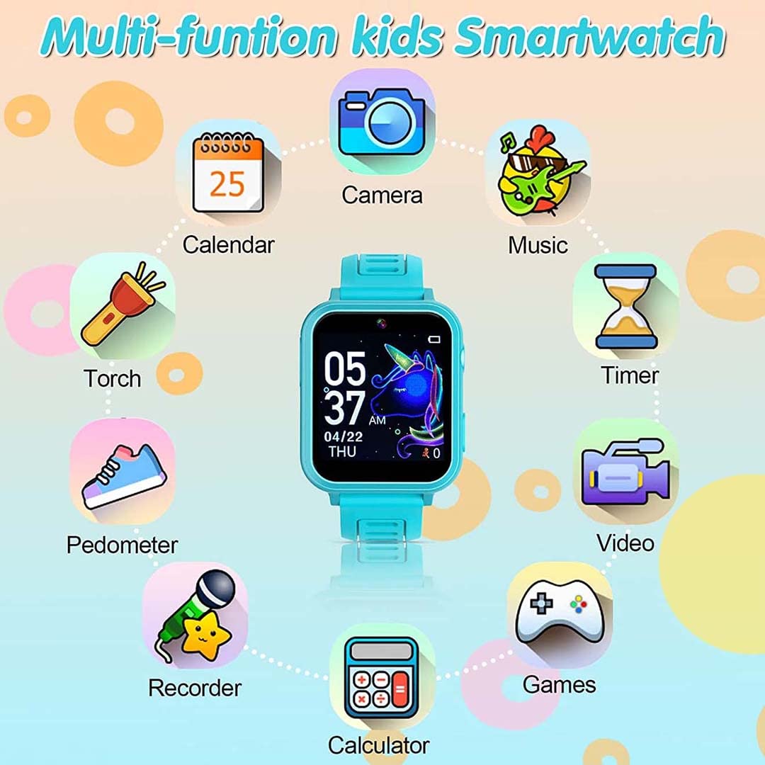 Kids Smart Watch, Toddler Watch Toys for 3-12 Ages Year Old, Smartwatches with 24 Learning Games Video Camera Pedometer Music Alarm Flashlight, Birthday Gift Boys Girls Kids, Educational