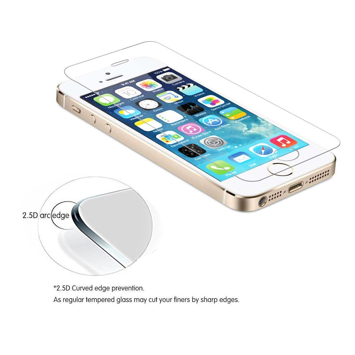 Premium Tempered Glass Screen Protector For Iphone Se, Iphone 5S, Iphone 5C, Iphone 5