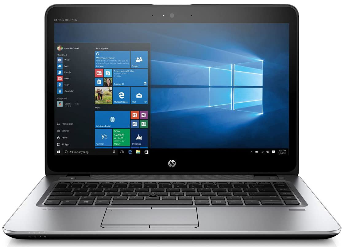 HP EliteBook 840 G3 Intel Core i5 6th Generation 8GB DDR4 RAM 256GB SSD 14" Screen FHD Windows 10 Pro 64-Bit Silver Laptop (Renewed) With 15 days itsizer golden warranty