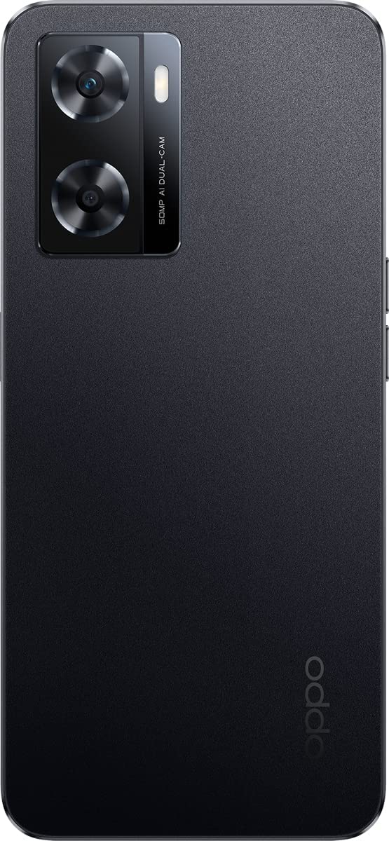 OPPO A77 Dual SIM 6.56 inches Smartphone 128GB 4GB RAM5000mAh Long Lasting Battery Fingerprint and Face Recognition 4G LTE Android Phone, Starry Black, CPH2385,
