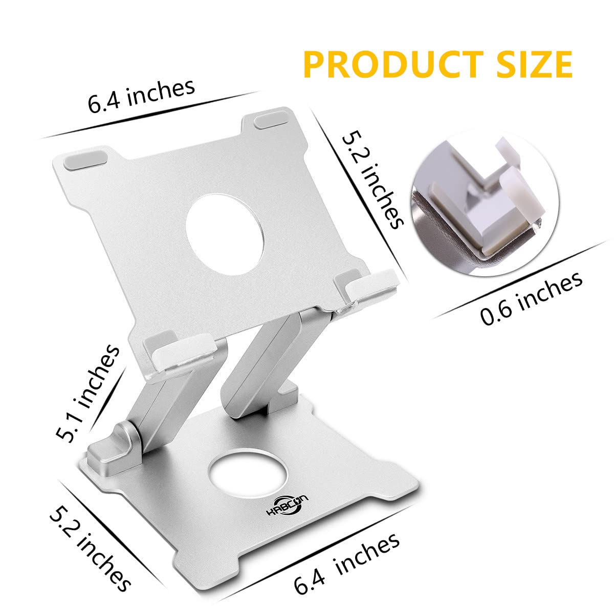 KABCON Tablet Stand Holder, Kabcon Multi-angle Adjustable Aluminum Tablets Holder for Microsoft Surface Pro Pro1 Pro2 Pro3 Pro4, 6-12in iPad, Air, Mac & Kindle, Mount for Home, Office & Count