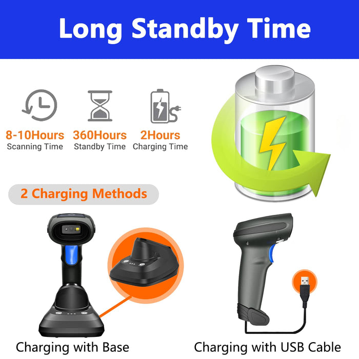 NETUM Bluetooth Wireless 2D Barcode Scanner with Charging Cradle, Hands  Free Automatic Sensing Bar Code Reader 1D 2D QR pdf417 Scan Gun Works with  MAC