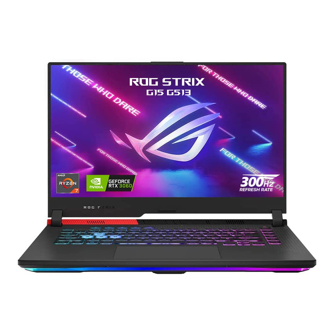 ASUS ROG Strix G15 (2021) Gaming Laptop, 15.6” FHD 300Hz 3ms Display, AMD Ryzen 7 4800H, NVIDIA GeForce RTX 3060 6GB, 8GB DDR4,1TB NVMe SSD, RGB Keyboard, Windows 10, G513IM-HF114