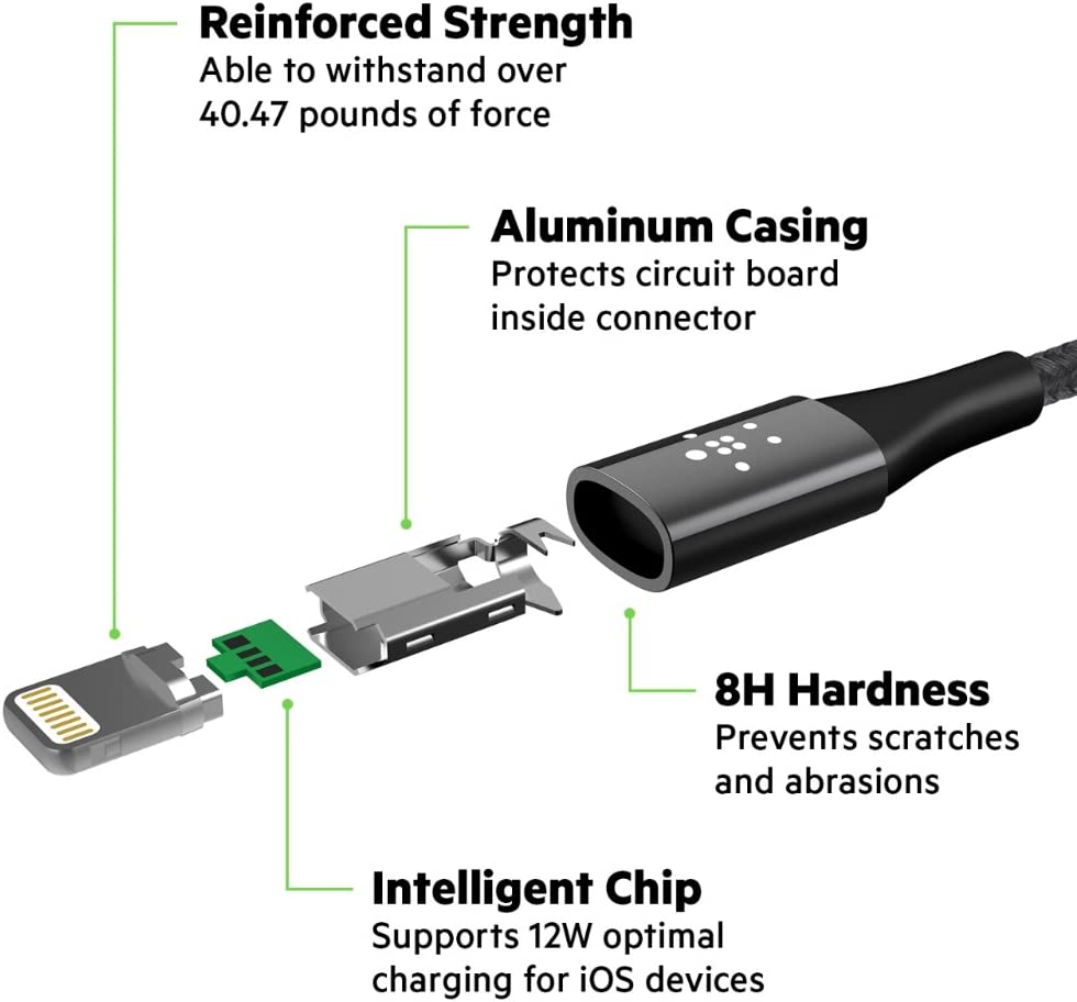 Belkin 0.1 M Mixit Metallic Lightning To Usb Cable - Rosel Gold - Apple MFi Certified iPhone Charger - Ultra Durable Charging Cable- F8J207Bt04