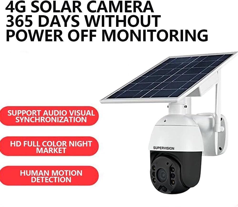 Supervision Wi-Fi 5MP High Resolution Solar PTZ Camera Can Rotate 360 Degree .Wide Angle View And Best Choice For Farmhouse, Wearhouse And For Constructions Area.