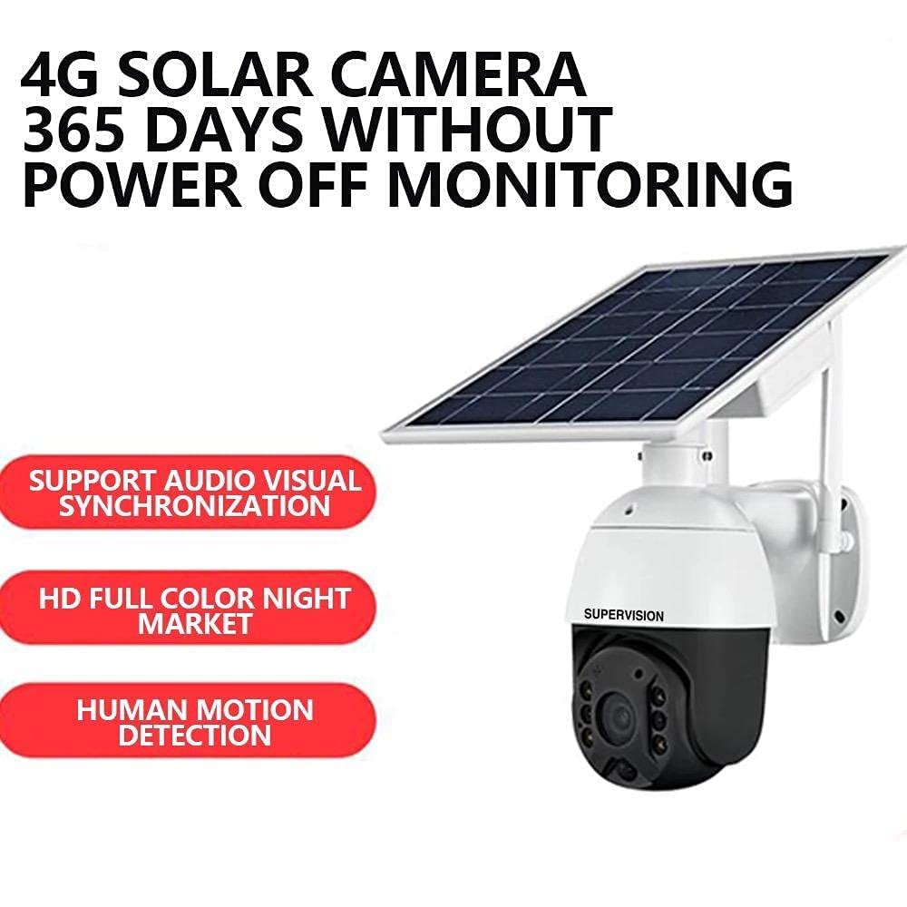 Supervision Wi-Fi 5MP High Resolution Solar PTZ Camera Can Rotate 360 Degree .Wide Angle View And Best Choice For Farmhouse, Wearhouse And For Constructions Area.