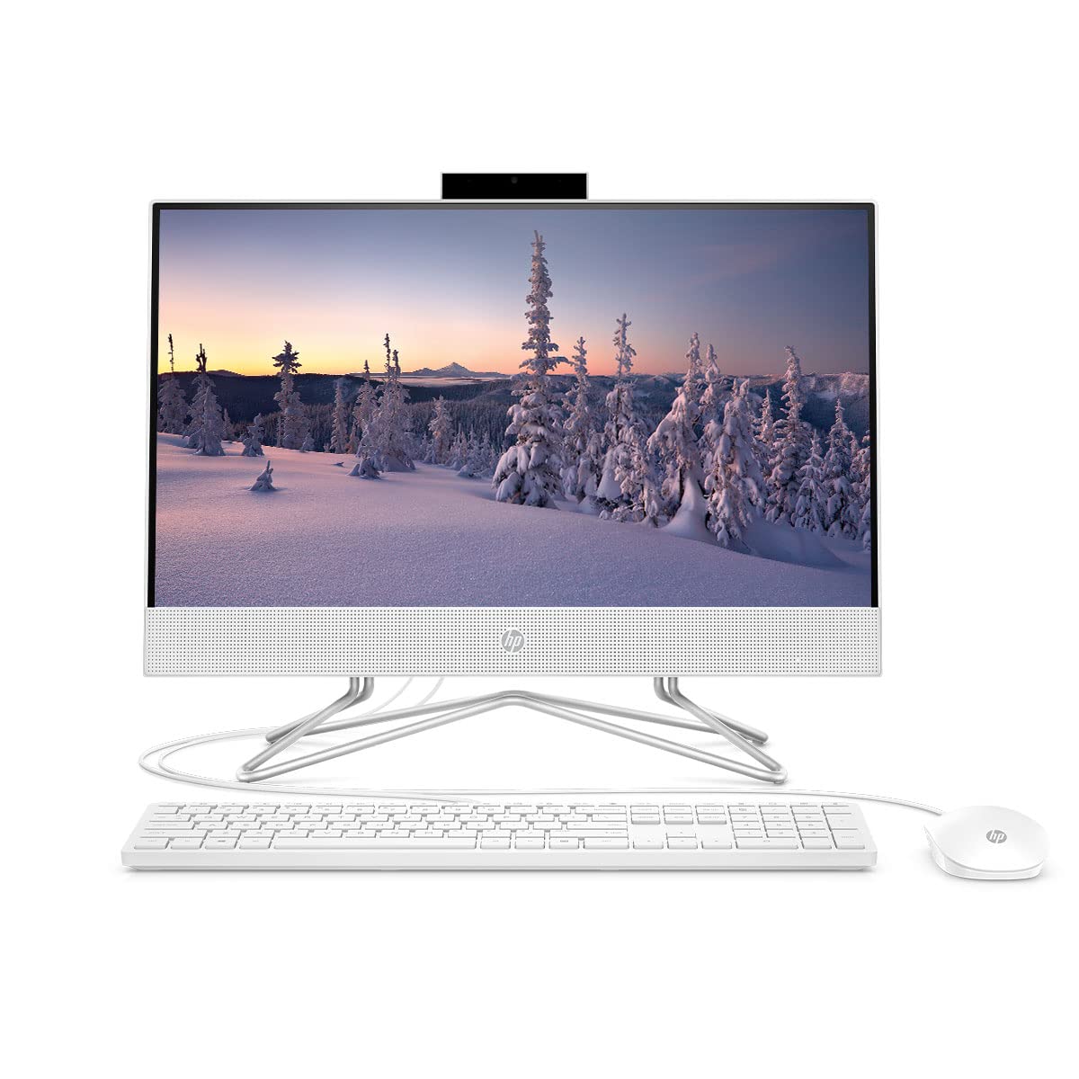 HP All-in-One PC Intel Pentium J5040 21.5-inch(54.6 cm) FHD Three-Sided Micro-Edge Display(8GB RAM/512GB SSD/Intel UHD Graphics/Win 11 Home/Wired Keyboard and Mouse Combo/MS Office)22-dd2686in, White