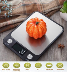 Digital Kitchen Food Scale, Peng General Stainless-Steel Platform (Batteries Included), Ultra Slim/Multifunctional High Accuracy with Large LCD Display /Tare Function for Weight Loss - 22lb/10kg