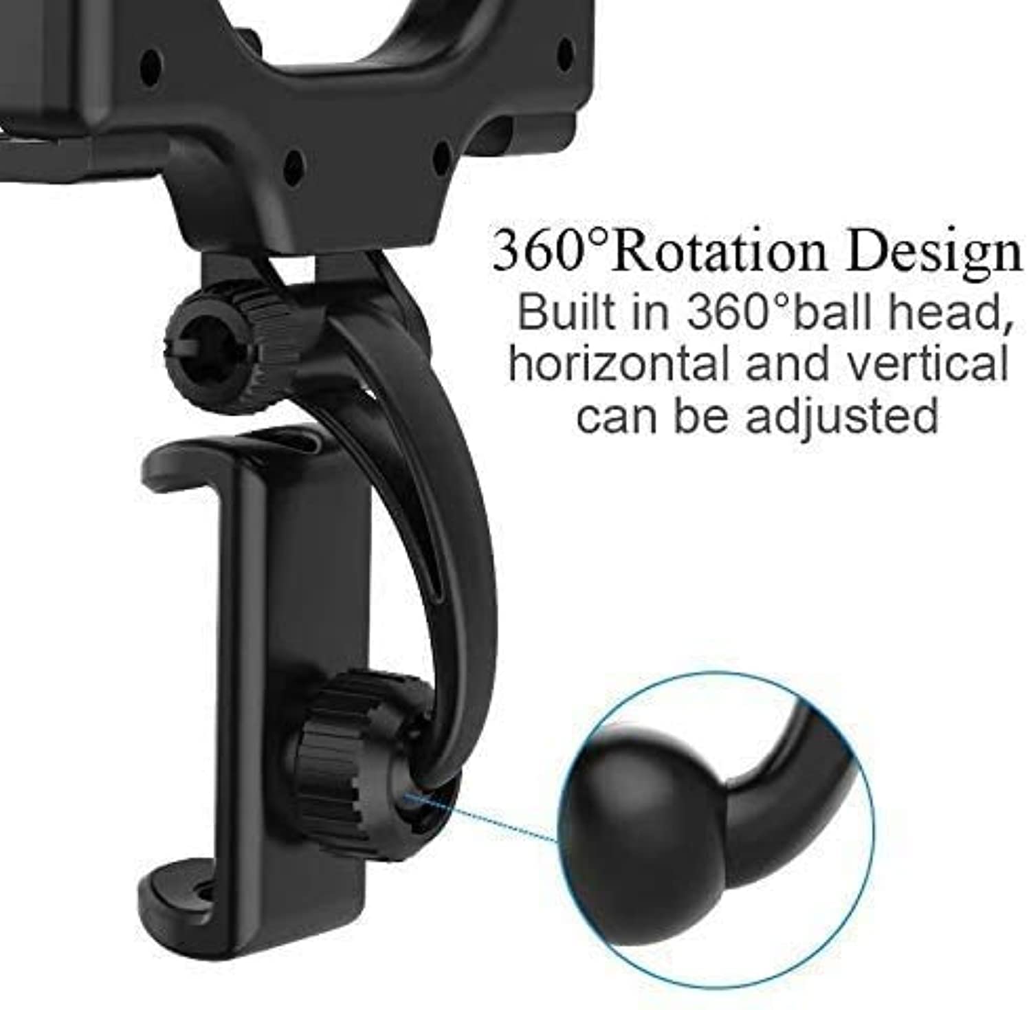 360 Rotation Adjustable Car Rearview Mirror Mount Phone Holder GPS Stand Universal Navigate Support Automobile Data Recorder Bracket Easy to Install Applicable to 99% of Car Models