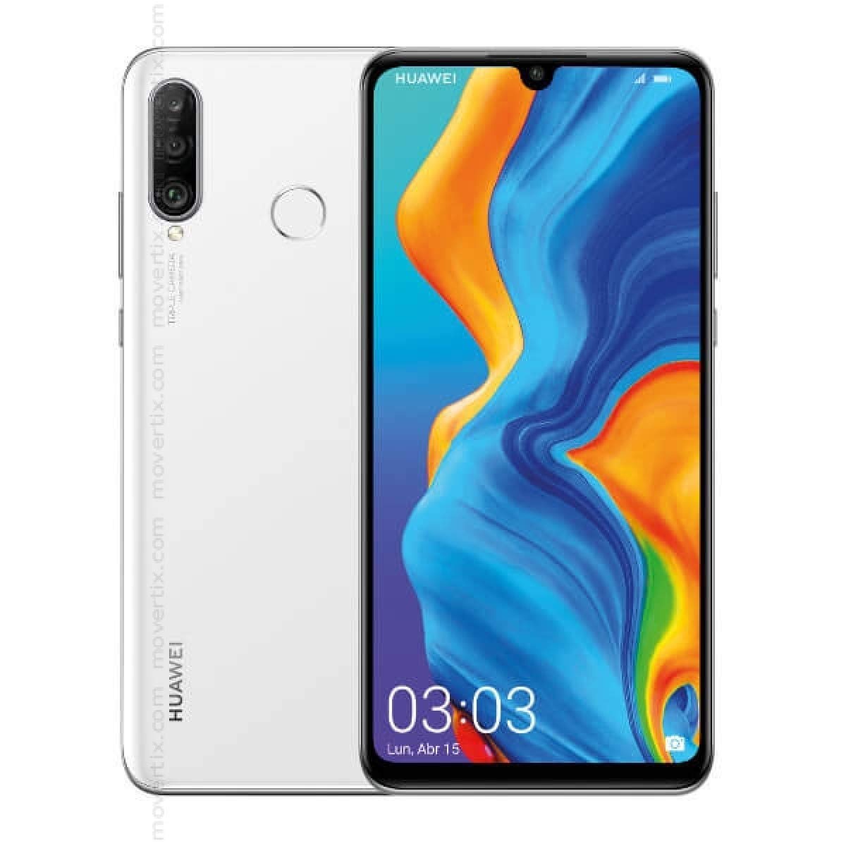 HUAWEI P30 Lite Dual Sim 128GB 6GB RAM 4G LTE Phone, Pearl White