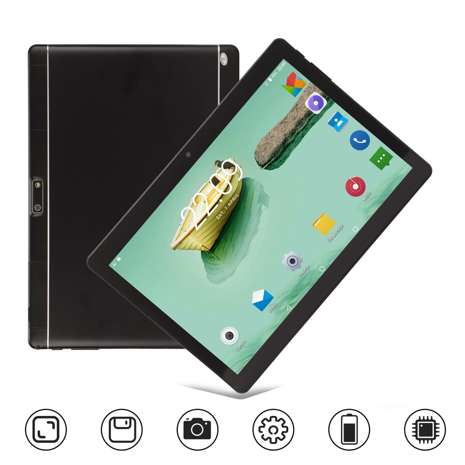 10.1in Tablet for Android 11, 3G Tablet PC 1GB RAM 16GB ROM with 8 Core 1.6GHz IPS HD Screen for Android, WiFi Bluetooth Tablet Computer 6000mAh Battery(UK)