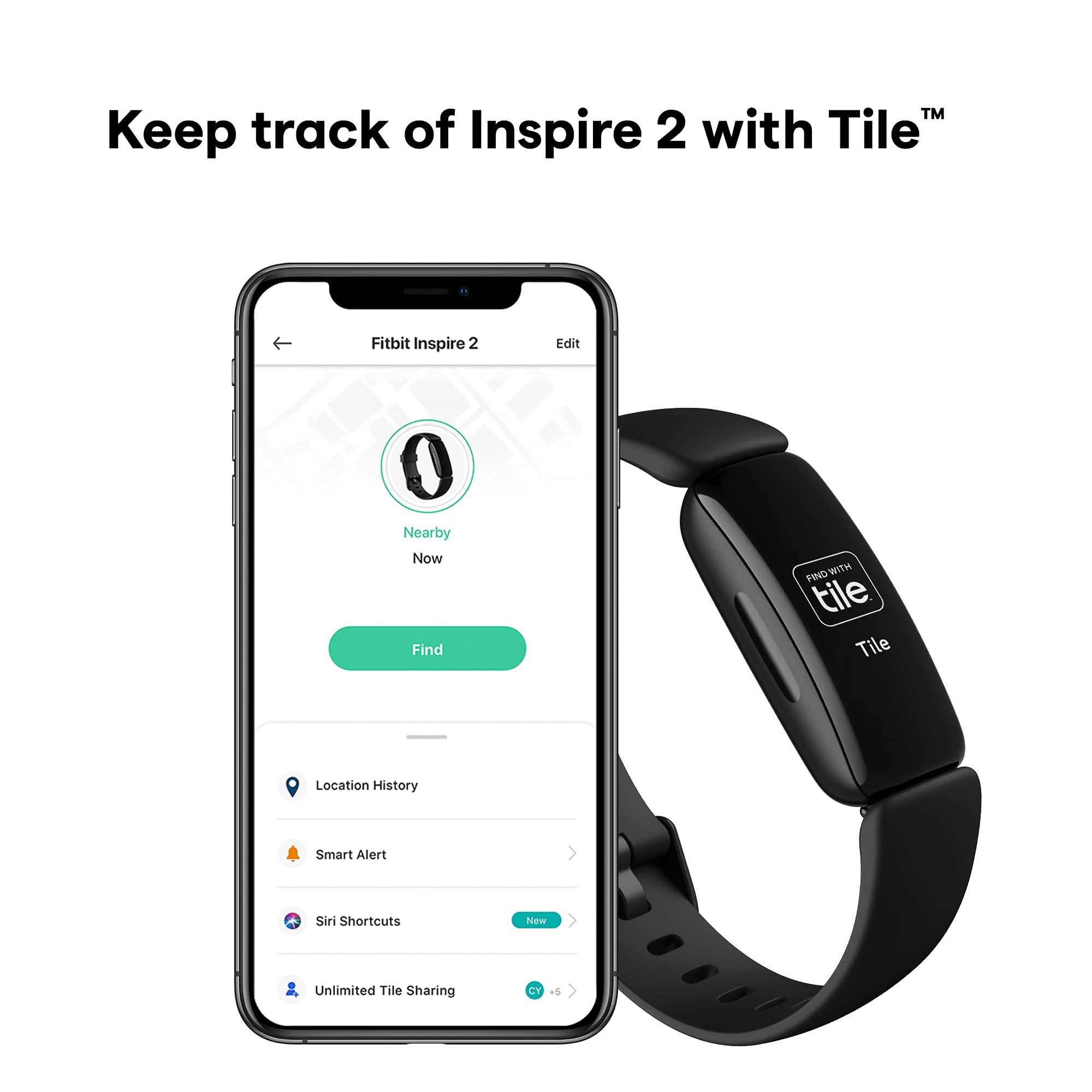 Fitbit Inspire 2, Health & Fitness Tracker With A Free 1-Year Fitbit Premium Trial, 24/7 Heart Rate & Up To 10 Days Battery, Black