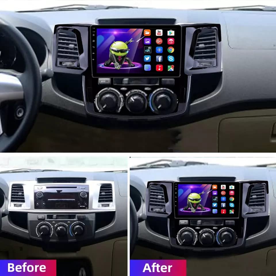 Fabrik Car Stereo Full Touch Screen Player For TOYOTA FORTUNER 2008 2015 with Android System ,IPS Screen Tablets , Video & Music Player , Bluetooth , FM Radio (4+32 GB Apple Carplay+Android Auto)