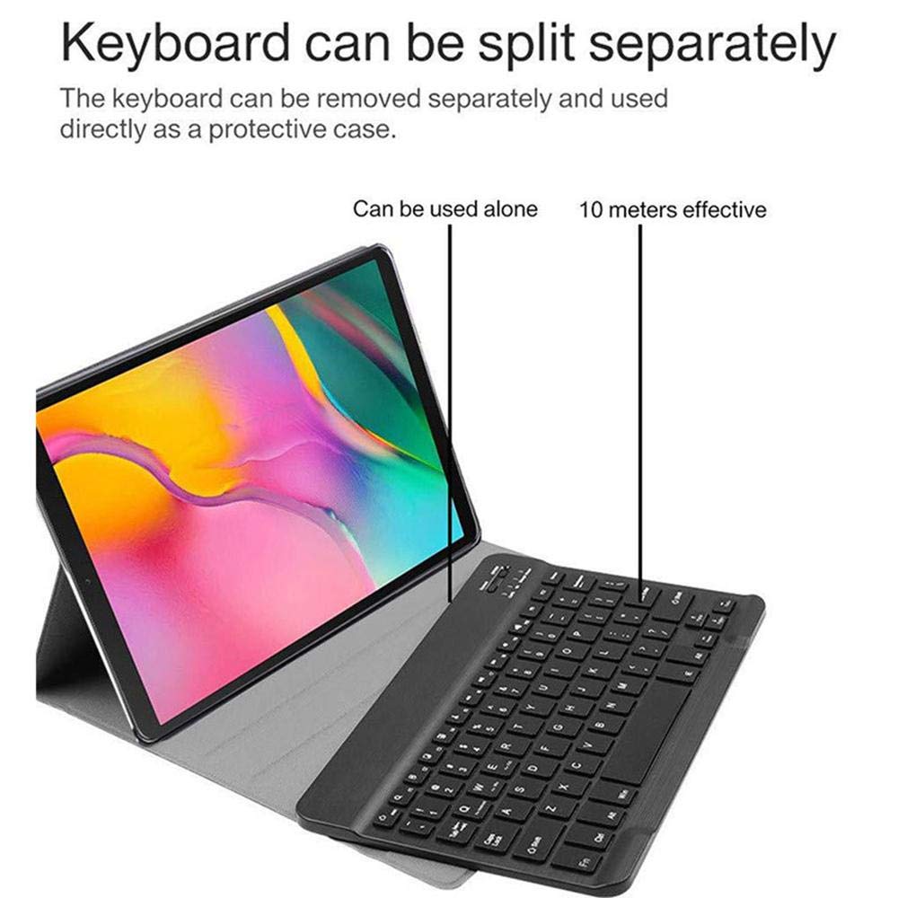 Keyboard Case for Samsung Galaxy Tab S5e T720/T725 10.5, lesgos Shockproof Slim PU Case with Magnetically Detachable Wireless Keyboard, Auto Sleep/Wake