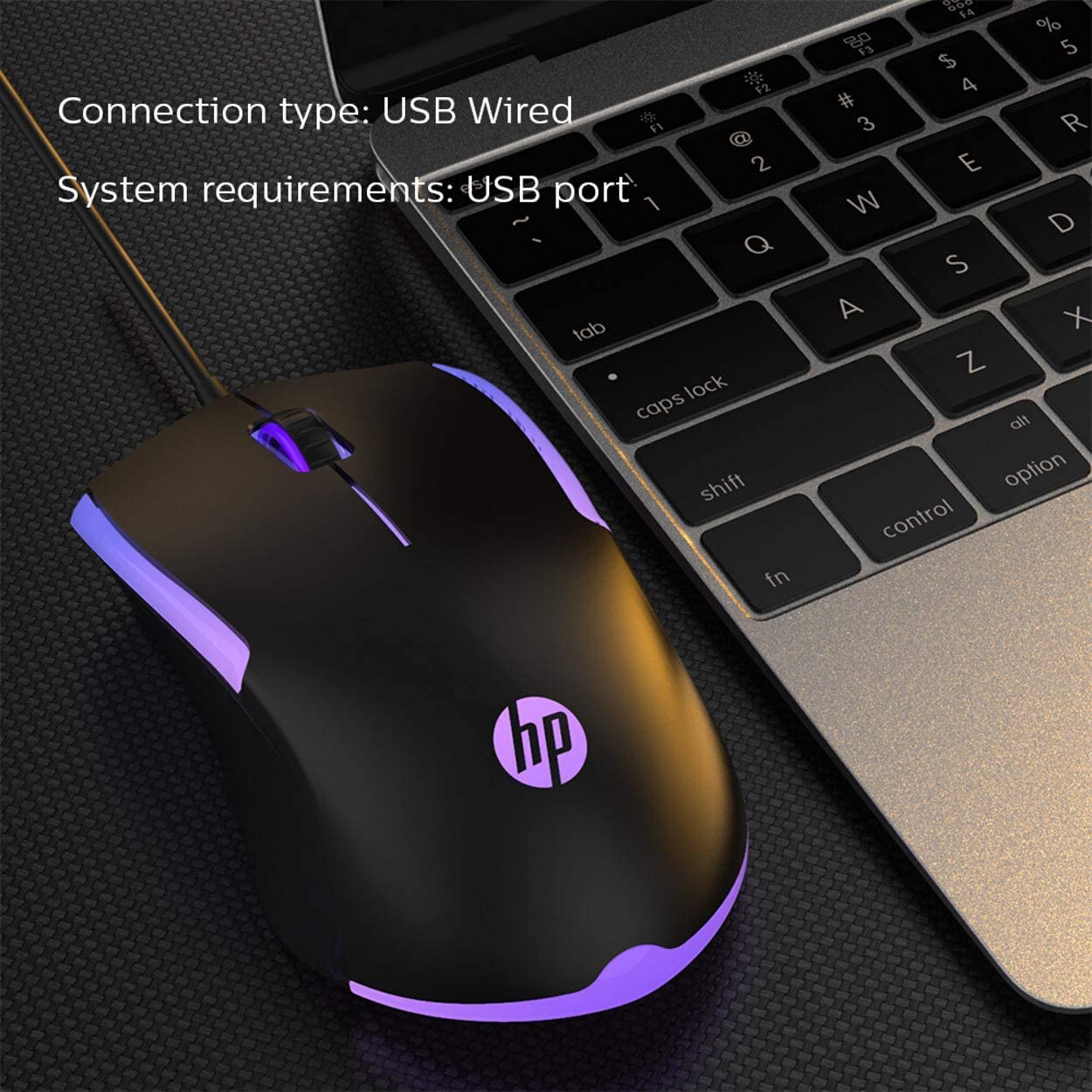 HP Wired RGB Gaming Mouse High Performance Mouse with Optical Sensor, 3 Buttons, 7 Color LED for Computer Notebook Laptop Office PC Home