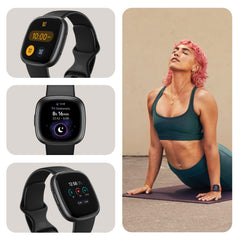 Fitbit Versa 4 Fitness Smartwatch with built-in GPS and up to 6 days battery life - compatible with Android and iOS. - Black/Graphite